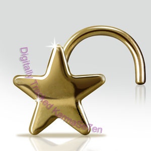 9ct Gold Star Nose Stud Small